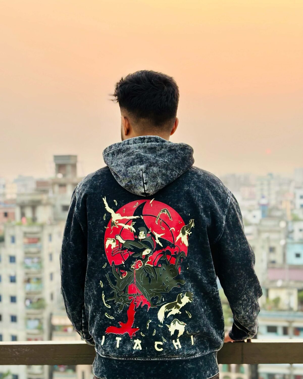 ITACHI UCHIHA PREMIUM ACIDWASH HOODIE - Image 2