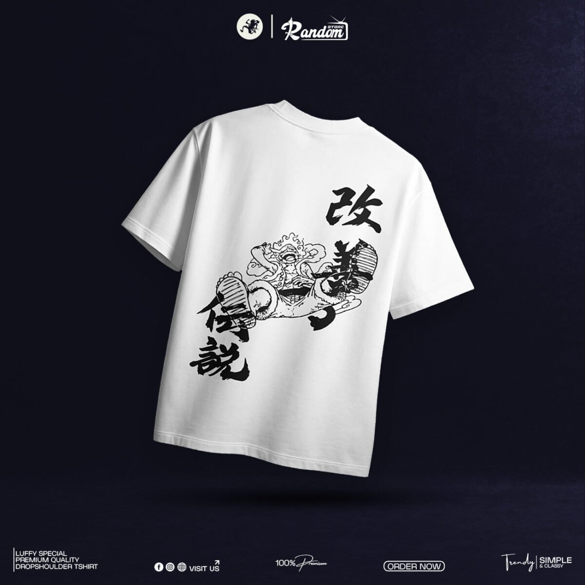 Luffy Gear 5 SPECIAL EDITION WHITE DROPSHOULDER - Image 3